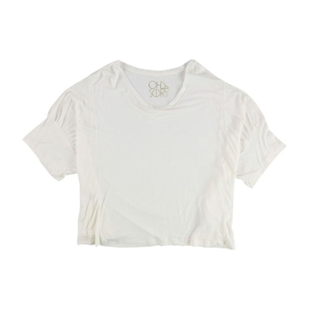 Chasor Womens Solid Basic T-Shirt, White, L, DM